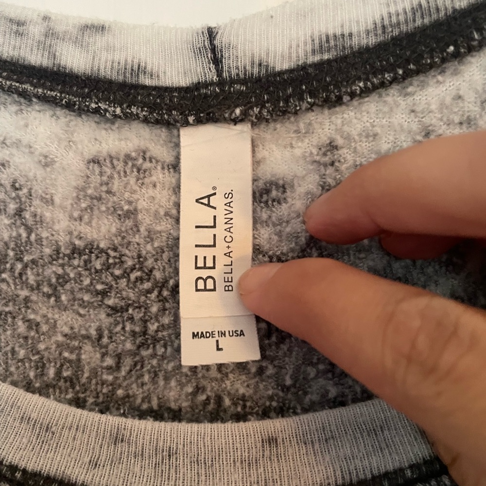 Bella Canvas Gray Women's Crew Neck Sweater - Picture 3 of 3